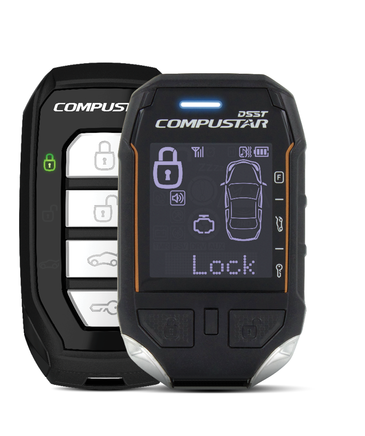 Compustar T12 Lora LCD Rechargeable Remote Starter and Alarm Package