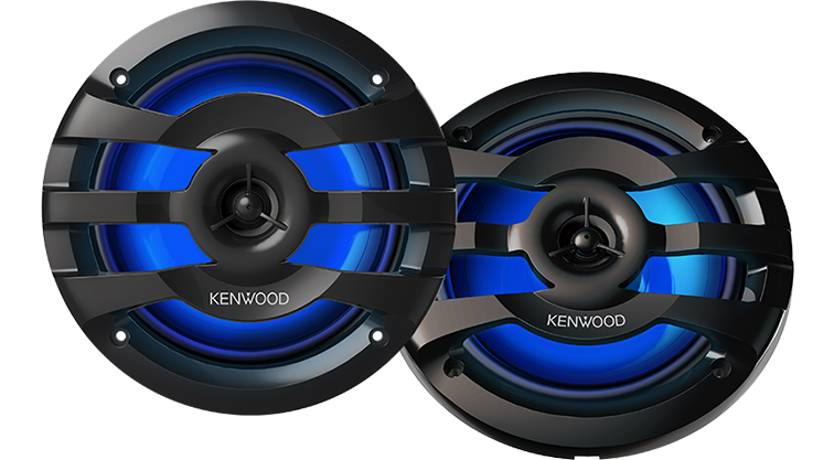 Kenwood KFC1673 6.5" Marine/Motorsport 2-Way Speakers With RGB Lighting